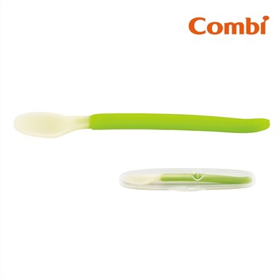 Combi 優質軟質餵食匙 綠/橘
