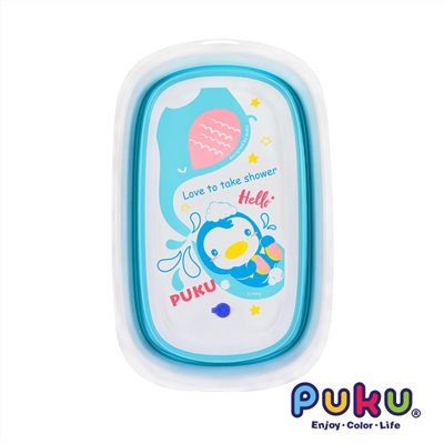 PUKU 藍色企鵝  Elephant大象摺疊浴盆