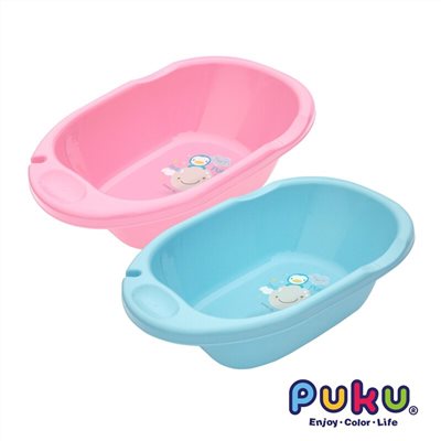 PUKU Smile嬰兒澡盆38L-(水/粉)