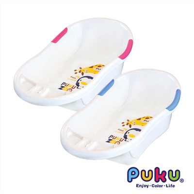 PUKU 藍色企鵝 雙色浴盆L(水色/粉色)