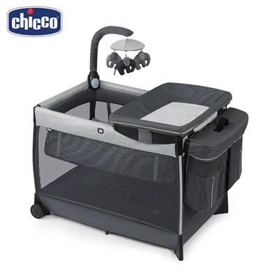 【聊聊享優惠】Chicco Lullaby Zip 多功能豪華遊戲嬰兒床 迷霧灰