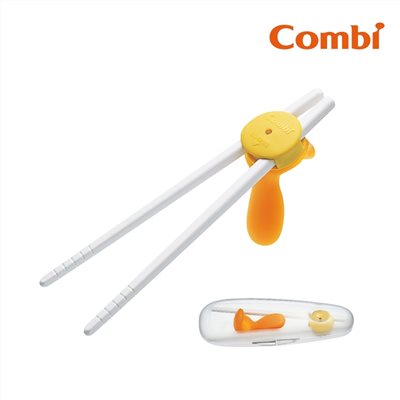 Combi 優質學習筷子組 橘/綠