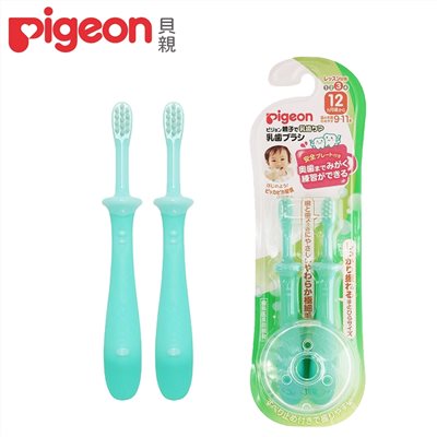 日本 Pigeon 貝親 第三階段學習牙刷2入(藍) 12m