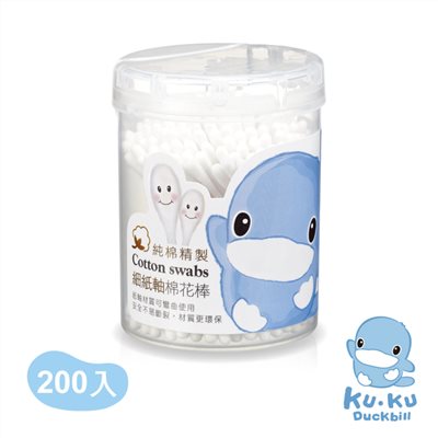 酷咕鴨 細紙軸棉花棒 200入