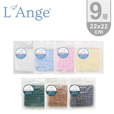 L’Ange 棉之境 9層多功能紗布小方巾 22x22cm 