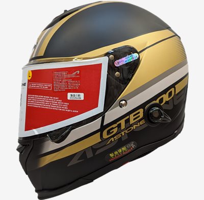 《遠古騎士》ASTONE GTB800 AO10 平光黑金 雙鏡片 雙D扣 全罩安全帽