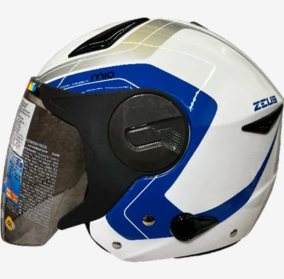 《遠古騎士》瑞獅 ZEUS 612A AD4 白藍 半罩安全帽 內襯全可拆