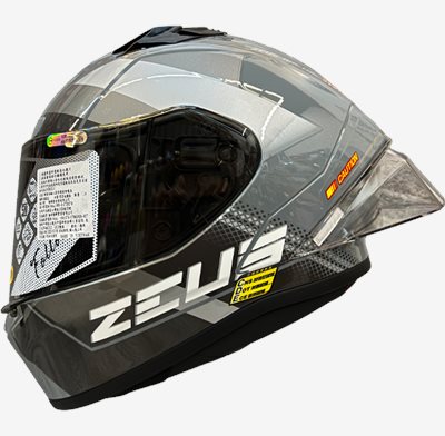 《遠古騎士》瑞獅 ZEUS 826 BK17 水泥灰黑銀 全罩安全帽 大鴨尾導流雙D釦尾翼