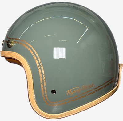 《遠古騎士》FLYING HORSE FH358 工裝綠/金 艾菲爾 EIFFEL 復古安全帽 莫蘭迪色