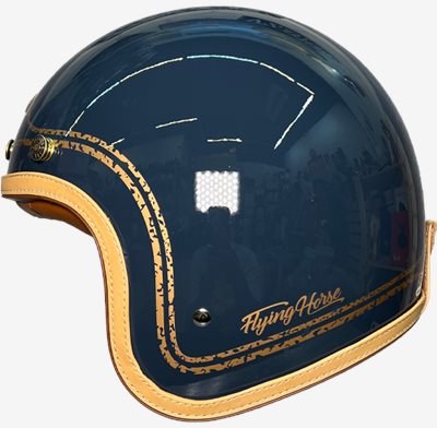 《遠古騎士》FLYING HORSE FH358 深灰藍/金 艾菲爾 EIFFEL 復古安全帽 莫蘭迪色
