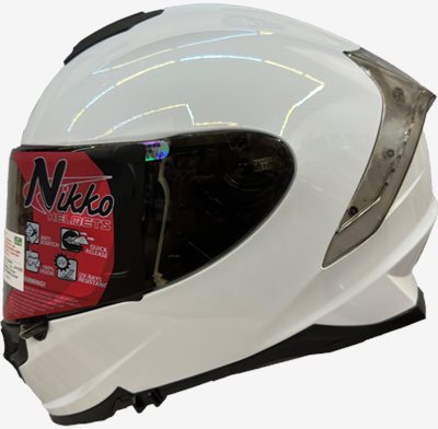 《遠古騎士》Nikko N-806II 純粹極簡 素色 亮面珍珠白 全罩 內鏡片 安全帽