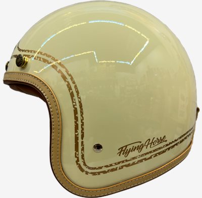 《遠古騎士》FLYING HORSE FH358 象牙白/金 艾菲爾 EIFFEL 復古安全帽 莫蘭迪色