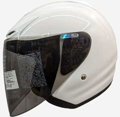 《遠古騎士》MING FENG MF-318 亮白 半罩 安全帽 3/4罩