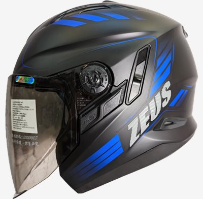 《遠古騎士》瑞獅 ZEUS 613B AJ10 消光黑藍 半罩安全帽 內襯全可拆 ZS613B