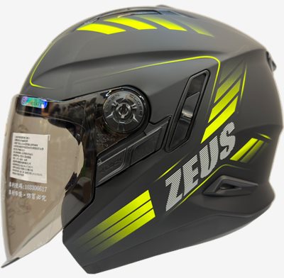 《遠古騎士》瑞獅 ZEUS 613B AJ10 消光黑黃 半罩安全帽 內襯全可拆 ZS613B