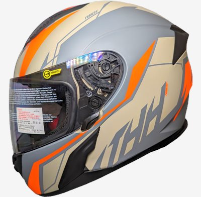 《遠古騎士》THH T810S TURBO 平灰黃/灰橘 淺電鍍鏡片 全罩式 安全帽