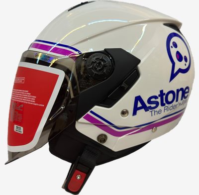 《遠古騎士》ASTONE RST AQ11 白紫 輕量四分之三 內墨鏡 半罩 安全帽