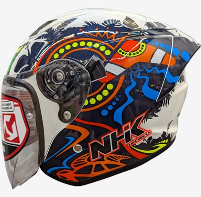 《遠古騎士》NHK S1 GP PRO RG87#3 冠軍 內藏墨片半罩式安全帽