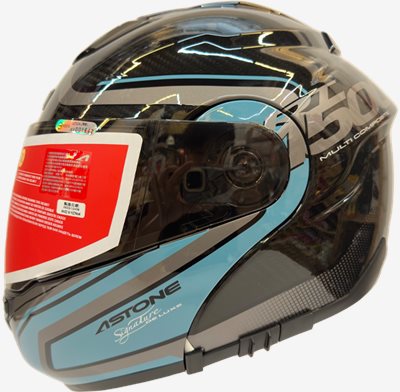 《遠古騎士》ASTONE RT1500 AI7 透明碳纖藍 眼鏡溝 耳機孔 可掀式 可樂帽 安全帽