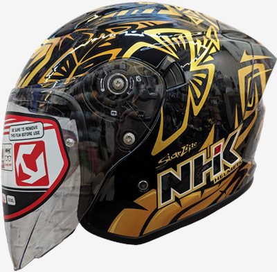 NHK S1 GP PRO RG87#2 酋長 黑金 內藏墨片半罩式安全帽