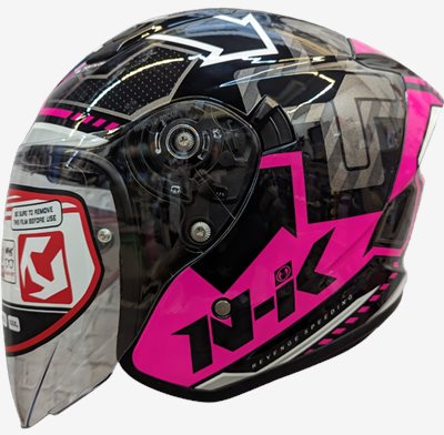 《遠古騎士》NHK S1 GP PRO 復仇之速 黑粉 內藏墨片半罩式安全帽 