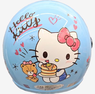 《遠古騎士》EVO CA003 CA002 鬆餅Kitty 藍色 兒童安全帽 童帽中童小童半罩