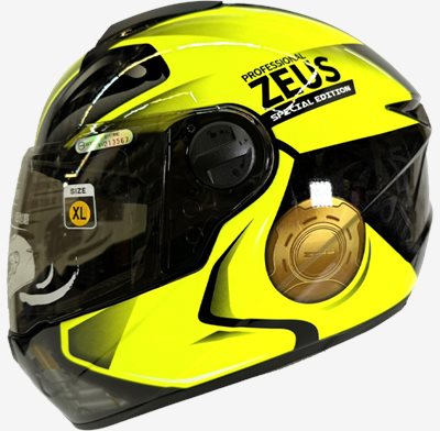 《遠古騎士》瑞獅 ZEUS 811 AL39 珍珠黑螢光黃 全罩安全帽 內襯全可拆