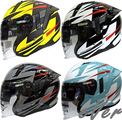 《遠古騎士》MING FENG MF-320#T系列 半罩 安全帽 3/4罩 內墨片