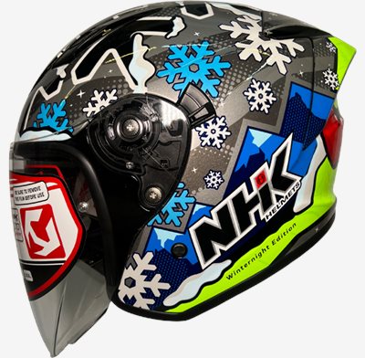 《遠古騎士》NHK S1 GP PRO WINTER NIGHT 冬之夜 黑銀 內藏墨片半罩式安全帽