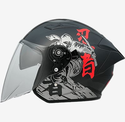 《遠古騎士》NHK S1 GP PRO 忍者(NINJA) 內藏墨片半罩式安全帽