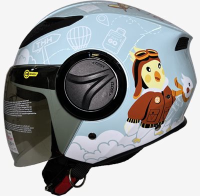 《遠古騎士》THH T318S Pilot 領航員 天藍/白色 雙層鏡 內襯全可拆洗 半罩安全帽