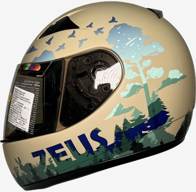 《遠古騎士》瑞獅 ZEUS 2000C F63 消光土黃 全罩 安全帽 超輕量化 內襯全可拆
