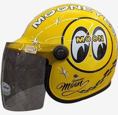 《遠古騎士》台灣製造 MOONEYES X GALLOP Kids helmets 黃色 聯名童帽 包覆性