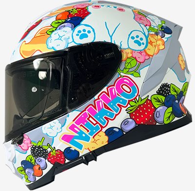 《遠古騎士》Nikko N-806 II #18 純真漿果糖 灰藍白 全罩 內鏡片 安全帽