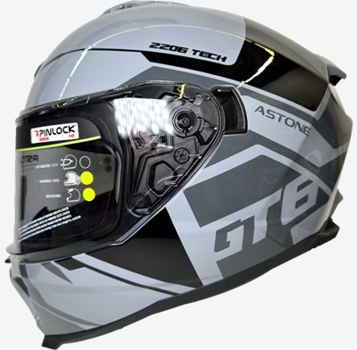 《遠古騎士》ASTONE GT6 YB01 灰黑 內墨鏡 眼鏡溝 金屬排扣