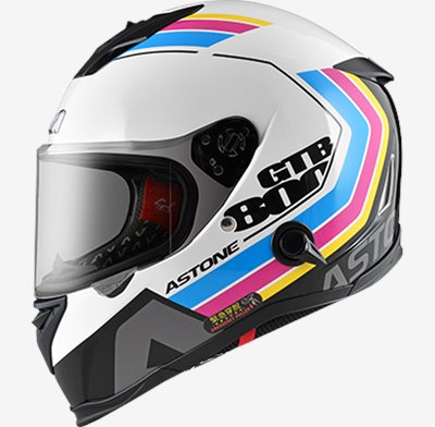 《遠古騎士》ASTONE GTB800 AO35 白藍 雙鏡片 雙D扣 全罩安全帽
