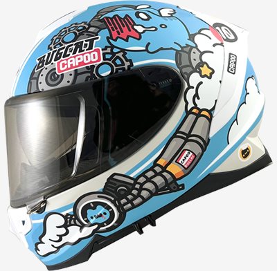 《遠古騎士》 Nikko N-806 急速咖波安全帽 消光藍 全罩 咖波貓貓蟲