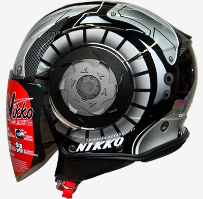 《遠古騎士》Nikko N-554 II #8 金剛 液態銀 雙鏡片 安全帽