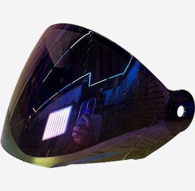 《遠古騎士》AIROH 義大利 HELIOS 海力歐斯 電鍍藍 專用半罩原廠安全帽配件 鏡片