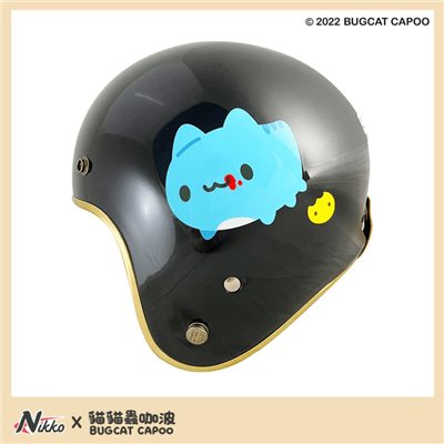 《遠古騎士》NIKKO N-401 美式復古安全帽 咖波 亮黑 金色邊條 皮革內裡 復古帽 安全帽