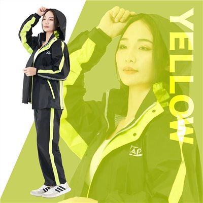 《遠古騎士》YW-R203 創世紀 輕量側開雨衣 黃色 防水 透氣網狀內裡 反光條 兩件式雨衣 側開加寬雨衣