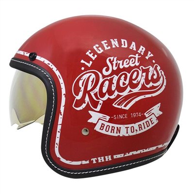 《遠古騎士》THH T-383A Racers 紅色 內墨鏡 復古帽 四分之三帽 安全帽