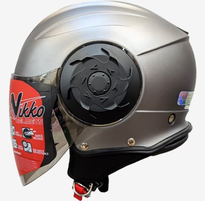 《遠古騎士》Nikko N-554 II 素色 平光黑銀 雙鏡片 安全帽 加大款