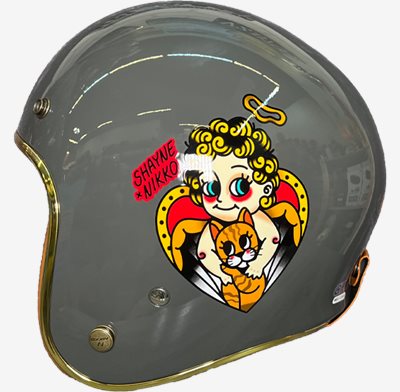 《遠古騎士》NIKKO N-401A SHAYNE守護者貝貝 金色邊條 復古帽 安全帽