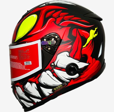 《遠古騎士》ASTONE GTB800 AO26 平光黑紅 雙鏡片 雙D扣 全罩安全帽