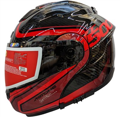《遠古騎士》ASTONE RT1500 AI7 透明碳纖紅 眼鏡溝 耳機孔 可掀式 可樂帽 安全帽
