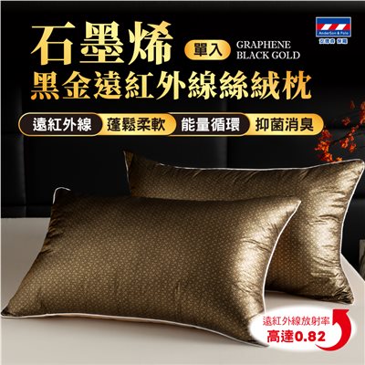 【安德森 保羅】石墨烯黑金 遠紅外線絲絨枕