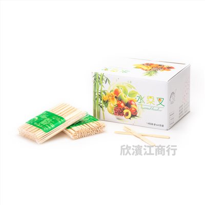 【竹叉】水果叉 60隻/盒