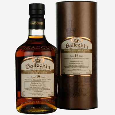 艾德多爾泥煤19年曼薩尼亞雪莉桶原酒批次限量版 Edradour Ballechin 19 Year Old Manzanilla Cask