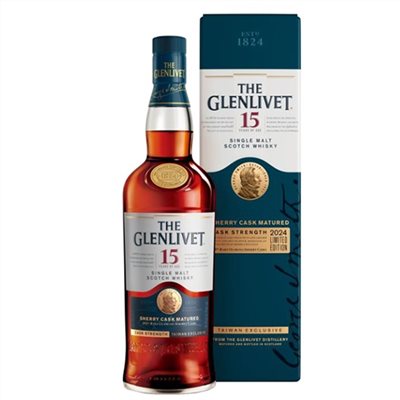 格蘭利威15年雪莉桶原酒2024年限量臻藏版The Glenlivet 15 Year Old Cask Strength 2024 Single Malt Scotch Whisky